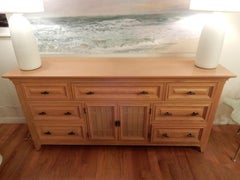Midcentury White Oak Sideboard Buffet Credenza Server