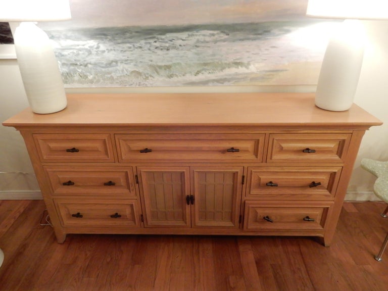 Midcentury White Oak Sideboard Buffet Credenza Server at 1stDibs