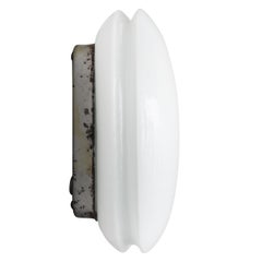 Mid-Century White Opaline Glass Sconce by Glashütte Limburg, Germany