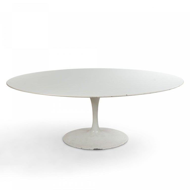 Midcentury White Oval Tulip Dining Table For Sale At 1stdibs