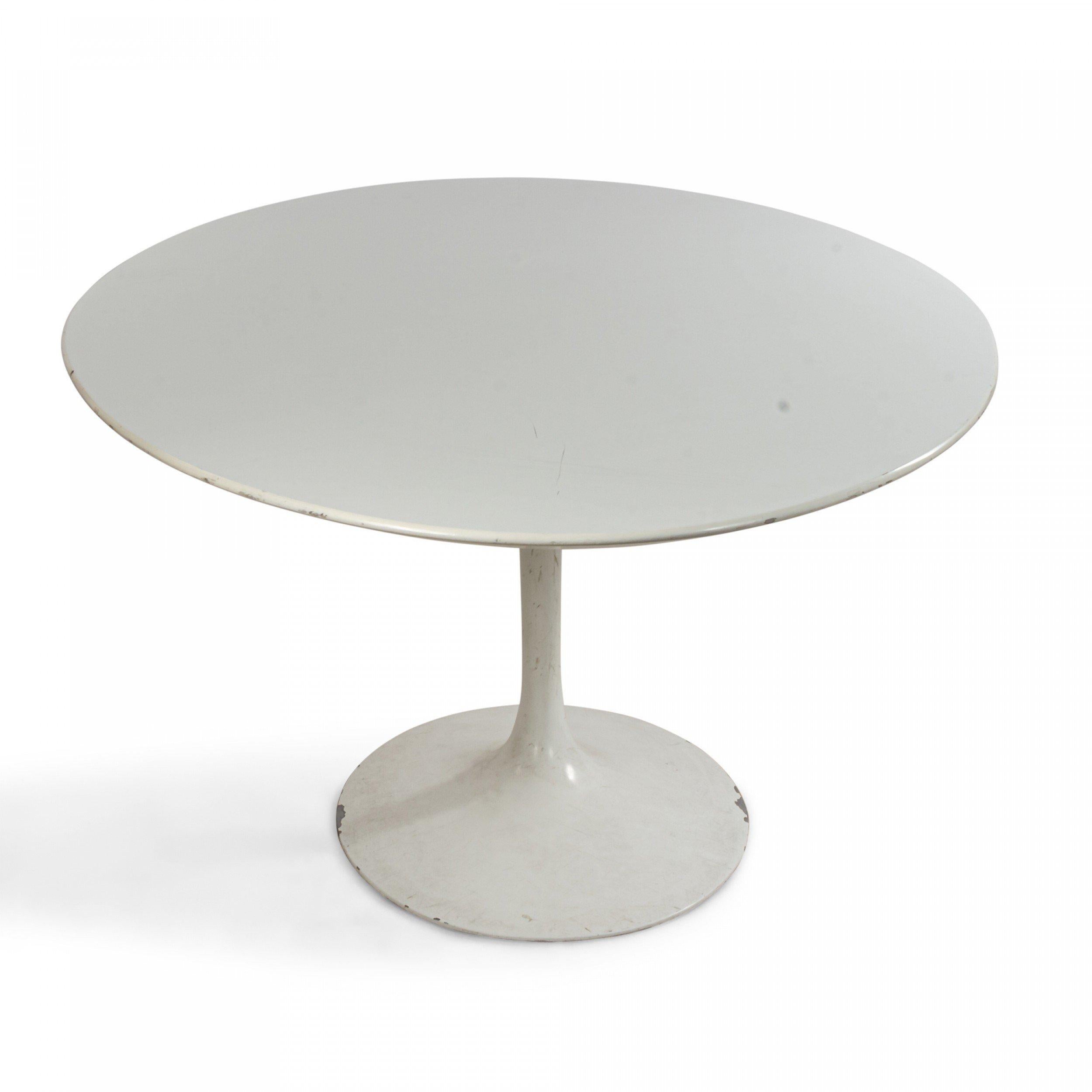 white oval tulip table