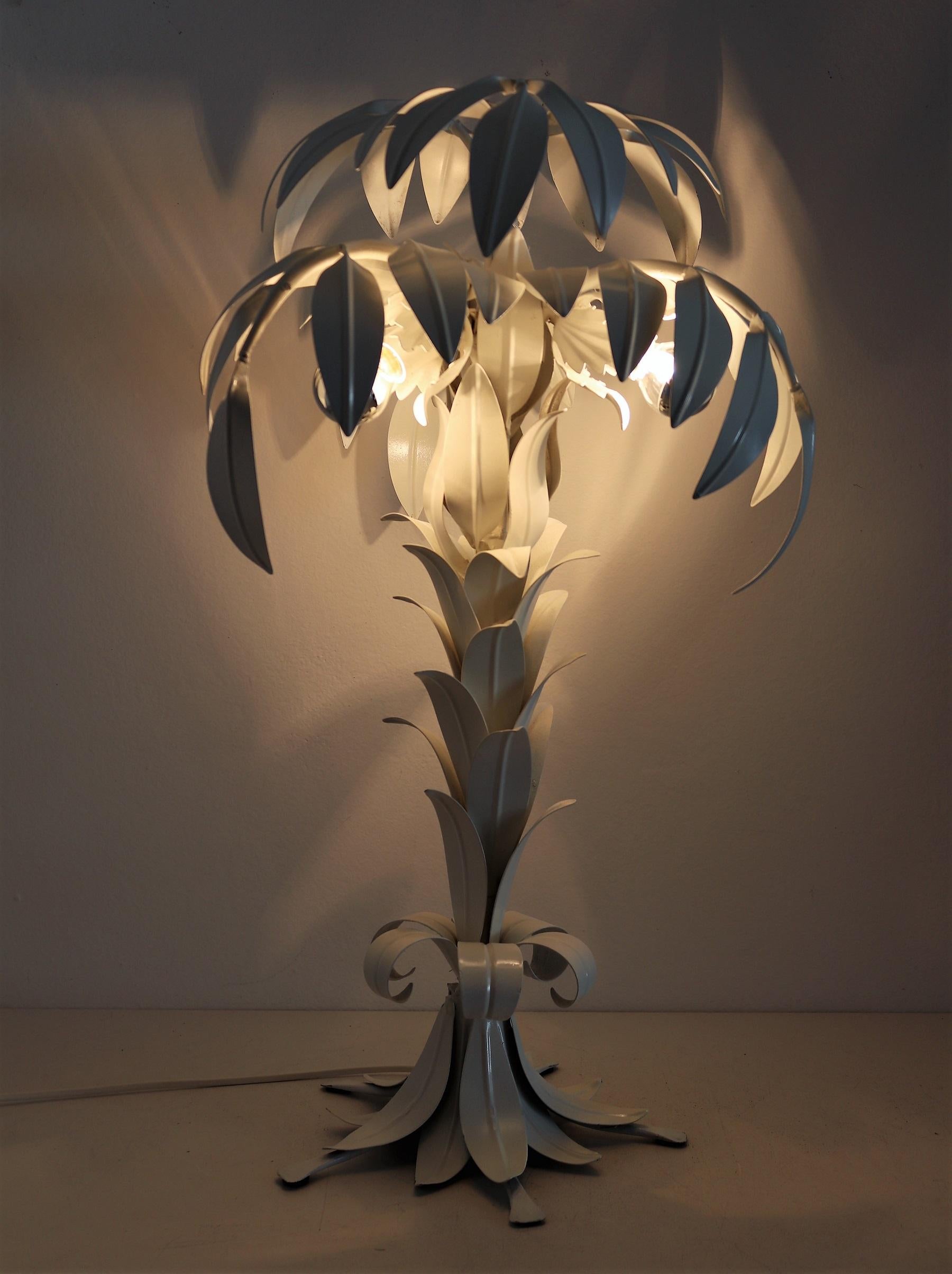 Mid-Century White Palm Tree Table Lamp by Hans Kögl, 1970s For Sale 5