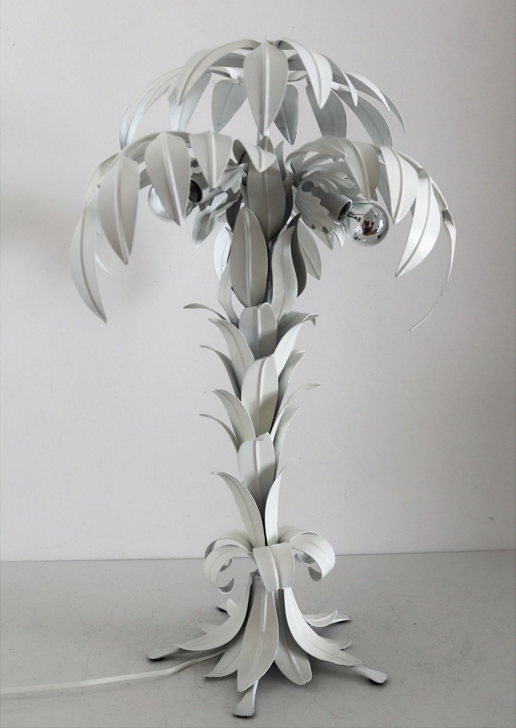 Mid-Century White Palm Tree Table Lamp by Hans Kögl, 1970s For Sale 9