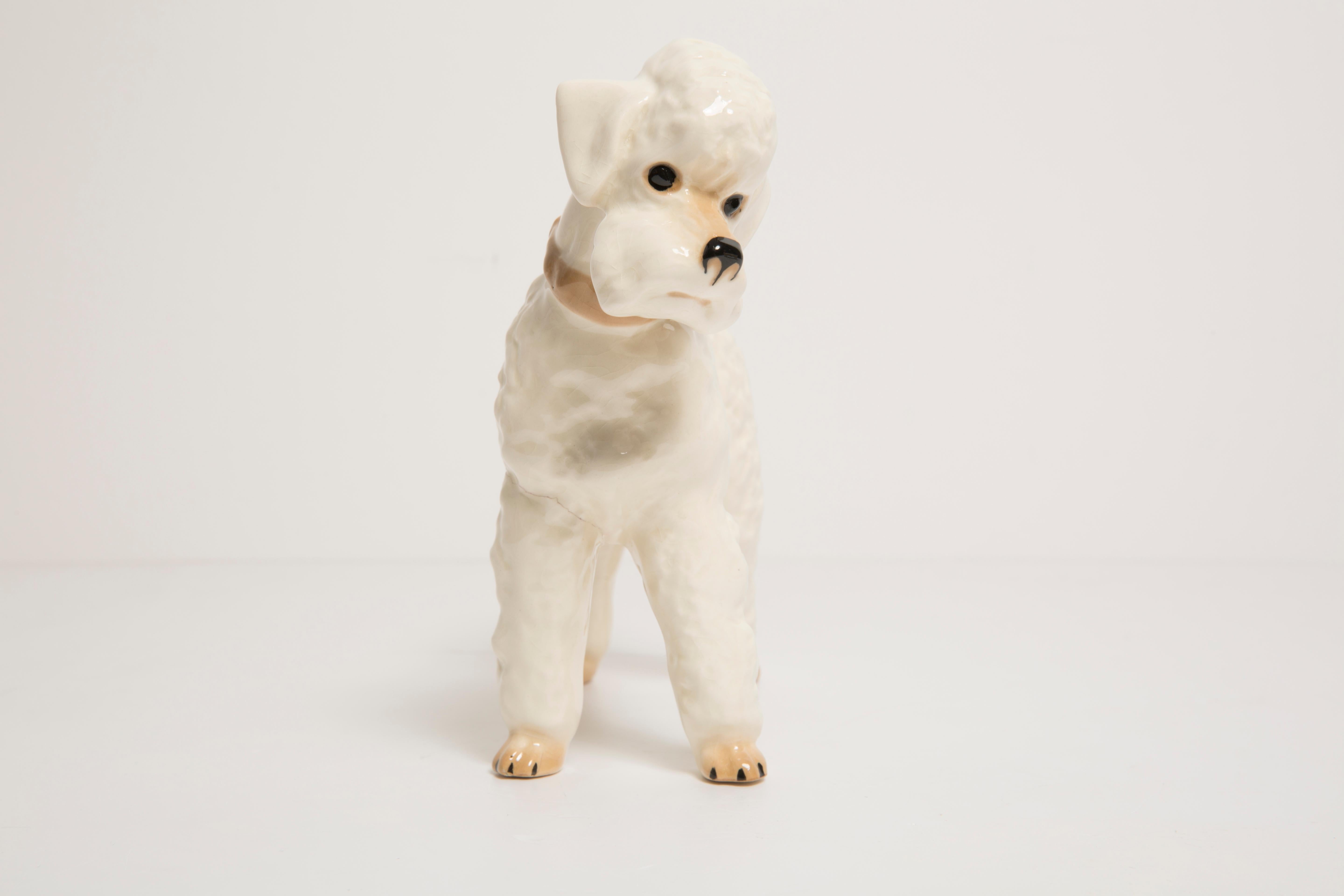 Weiße Pudelhund-Skulptur II aus der Mitte des Jahrhunderts, Italien, 1960er Jahre im Zustand „Gut“ im Angebot in 05-080 Hornowek, PL