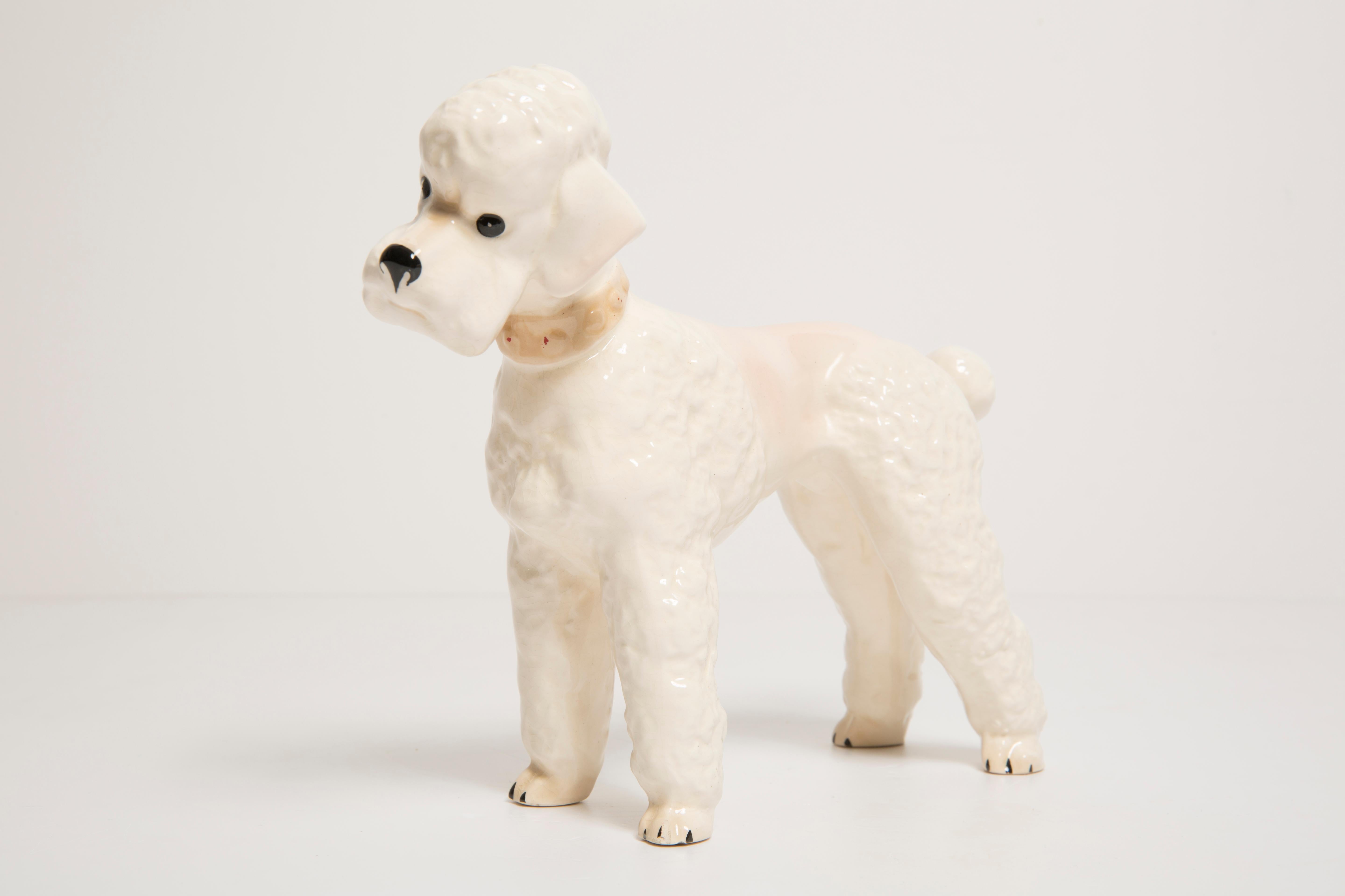 20ième siècle Sculpture de chien caniche blanc du milieu du siècle, Italie, années 1960 en vente