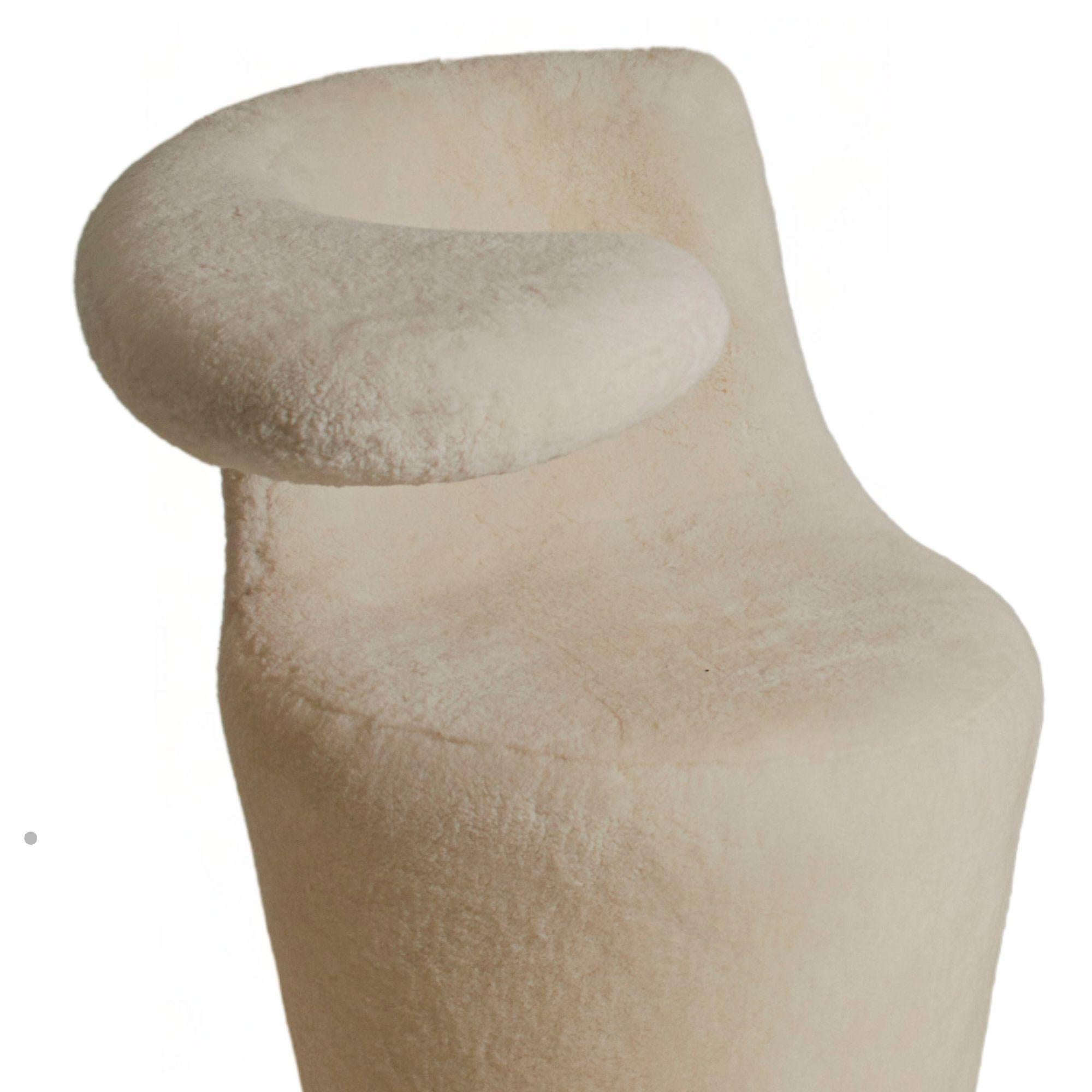 Mid Century White Shearling Armchairs, Italy 1970s In Good Condition For Sale In Aspen, CO