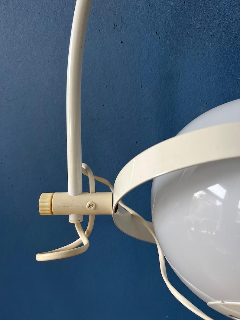 Mid Century White Space Age Mushroom Arc Wall Lamp For Sale 5