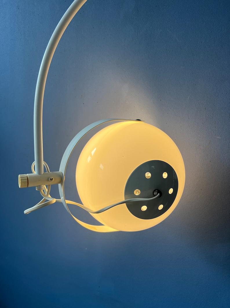20th Century Mid Century White Space Age Mushroom Arc Wall Lamp For Sale