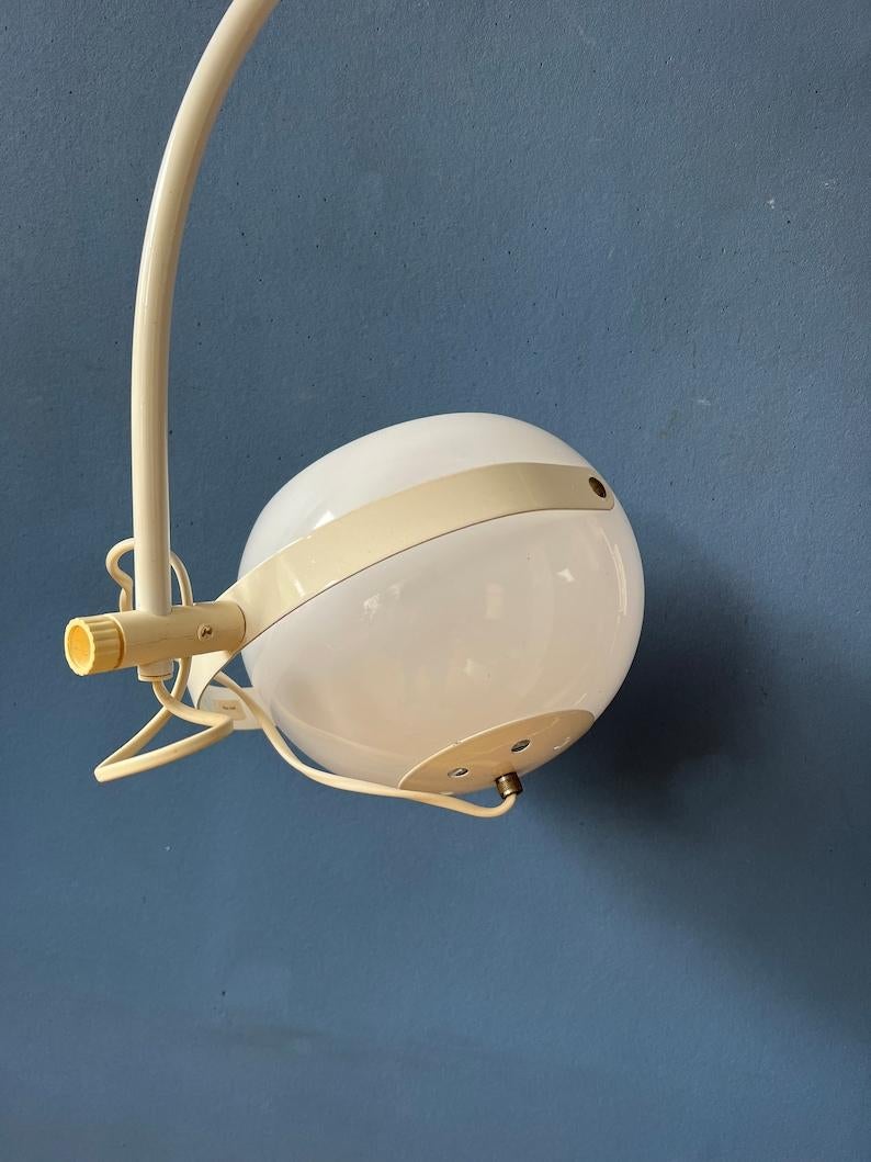 Mid Century White Space Age Mushroom Arc Wall Lamp For Sale 3