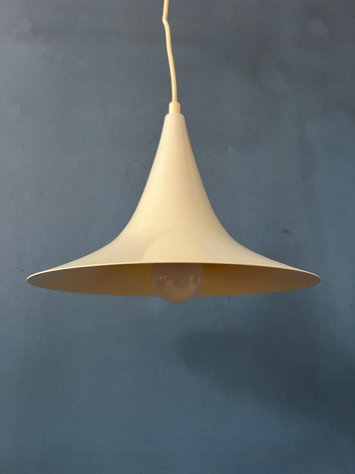 Mid Century White Space Age Witch Hat Pendant Lamp, 1970s For Sale 3