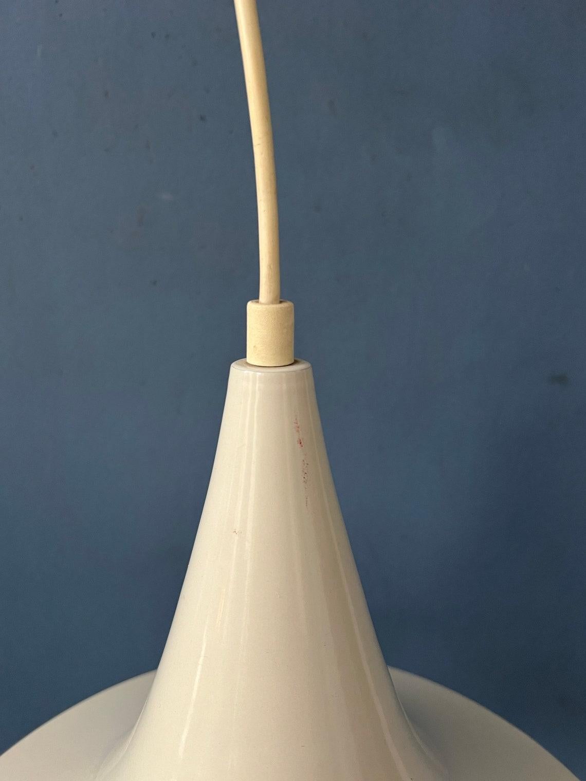 Mid Century White Space Age Witch Hat Pendant Lamp, 1970s For Sale 4