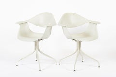 Mid Century White Swag Chairs by George Nelson for Herman Miller