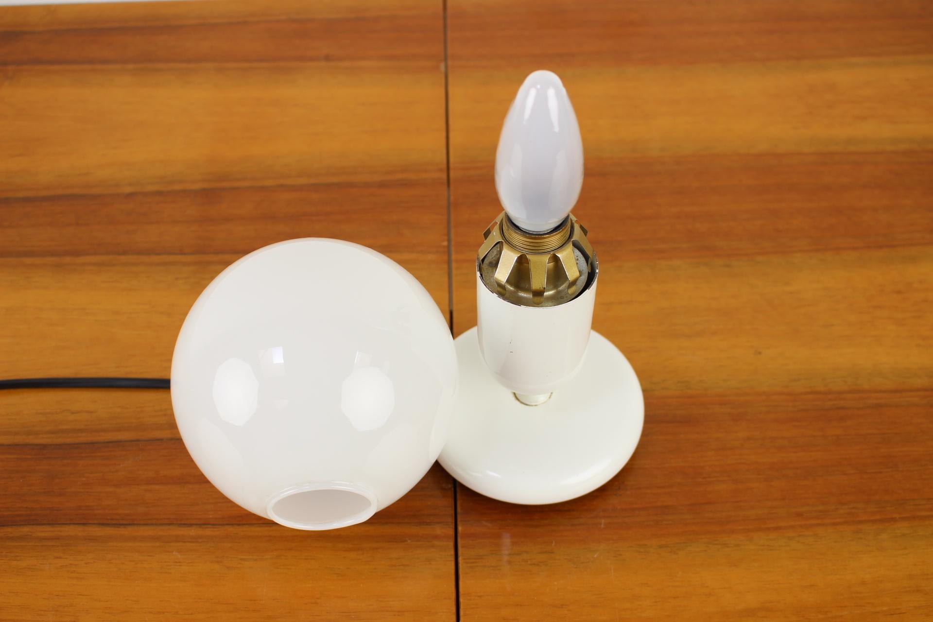 German Mid-Century White Table Lamp, 1970's For Sale