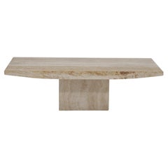 Mid-Century White Travertine Coffee Table, Attrib. Willy Rizzo, Italy, 1970s.