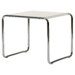 Laccio-Beistelltisch aus weißem Stahlrohr aus der Mitte des Jahrhunderts von Marcel Breuer für Knoll