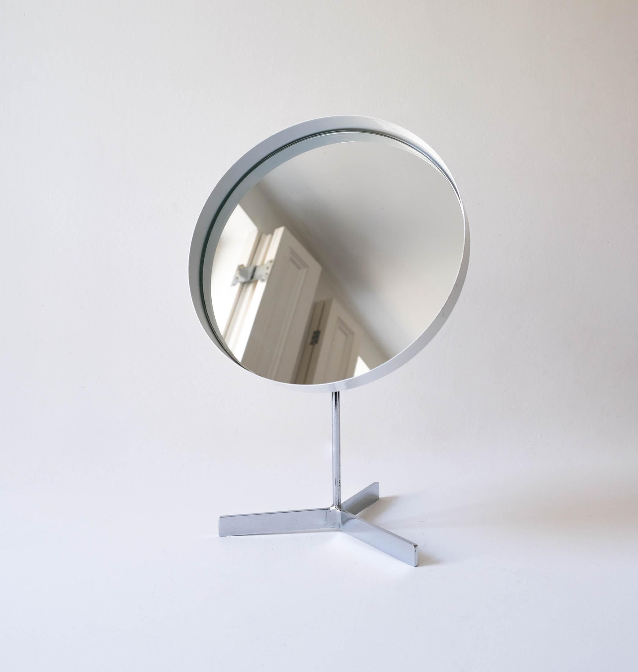 British Mid-Century White Vanity Table Mirror by Durlston Designs, c.1960s