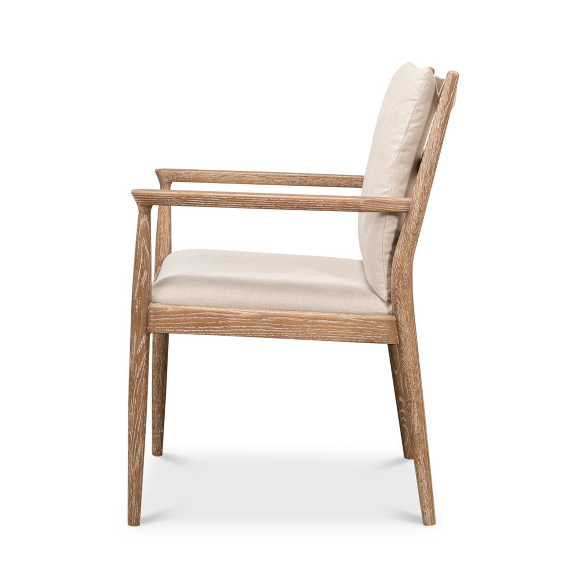 Mid-Century Modern Mid Century Whitewash Armchair For Sale