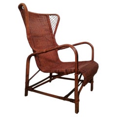 Midcentury Wicker Bergère Armchair by Eugenia Alberti Reggio for Ciceri, 1950