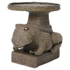 Mid-Century Wicker Frog Stand