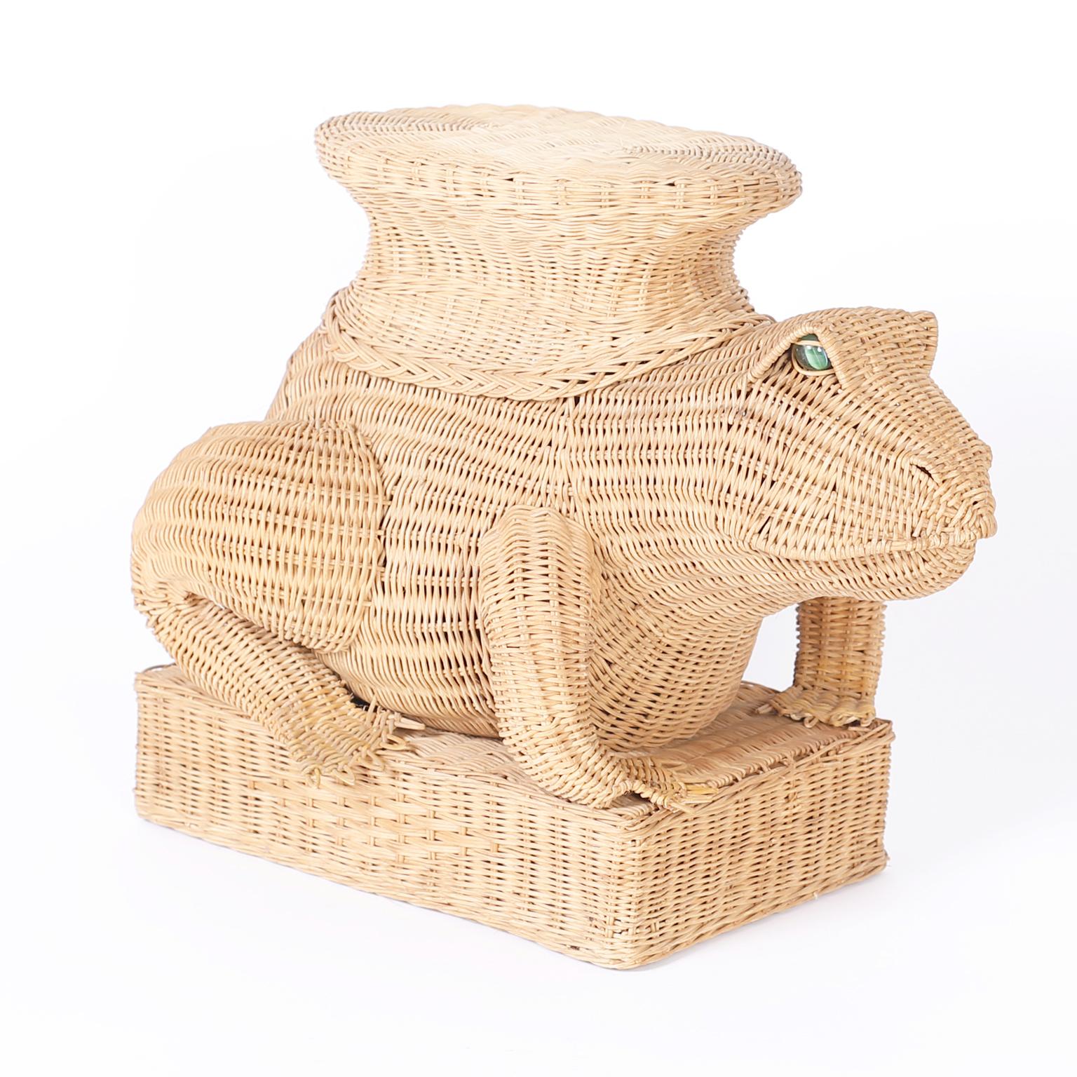 frog wicker storage basket