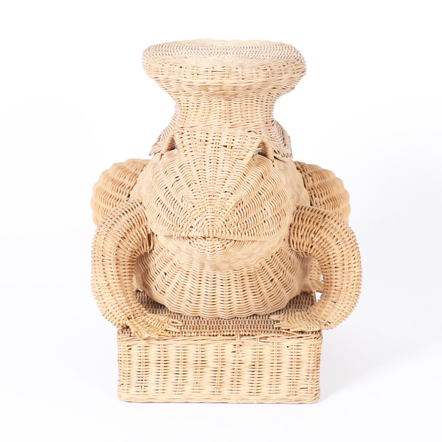 American Midcentury Wicker Frog Stand or Seat