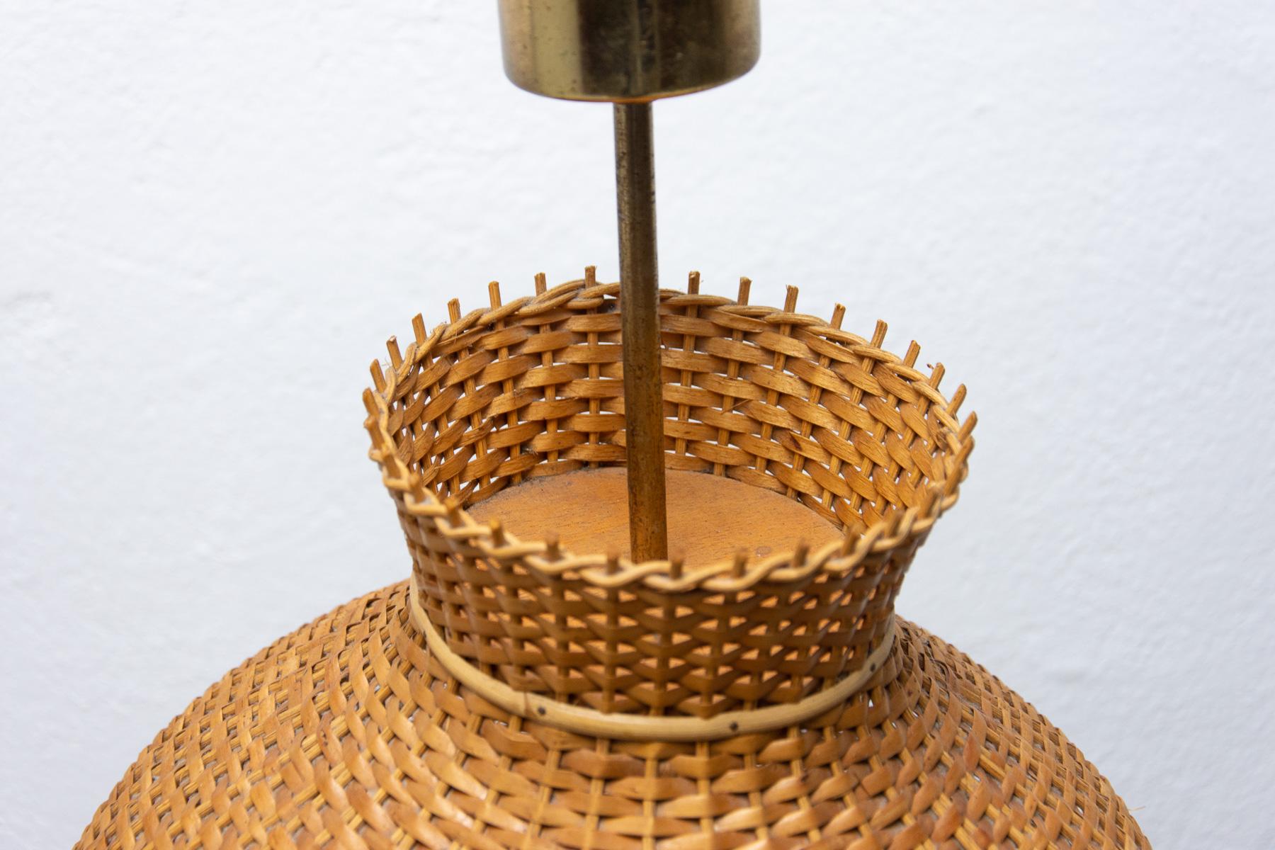 Mid Century Wicker Hanging Chandelier by ULUV, 1960´s For Sale 6