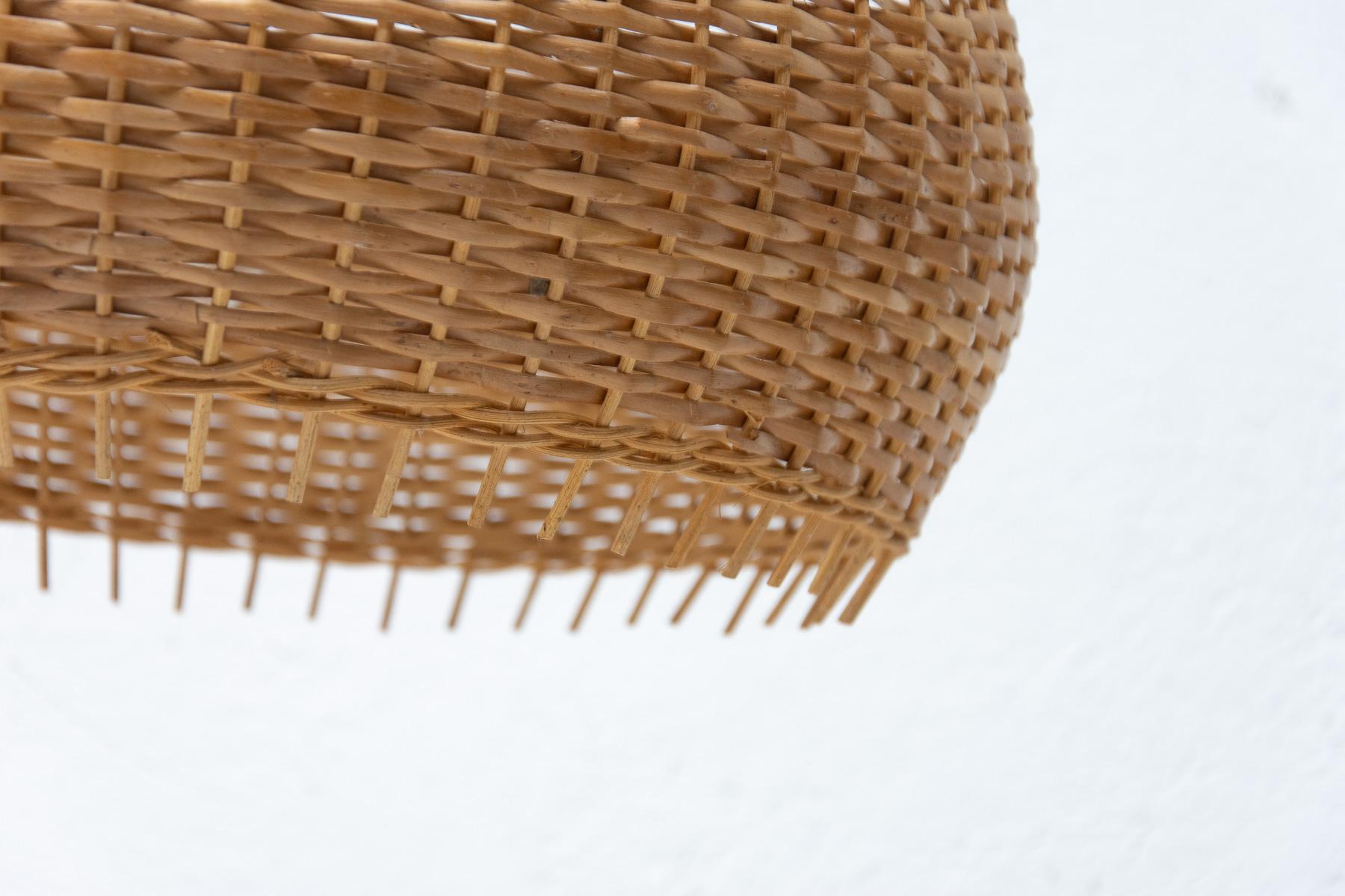Mid-Century Wicker Hanging Chandelier by ULUV, 1960's For Sale 3