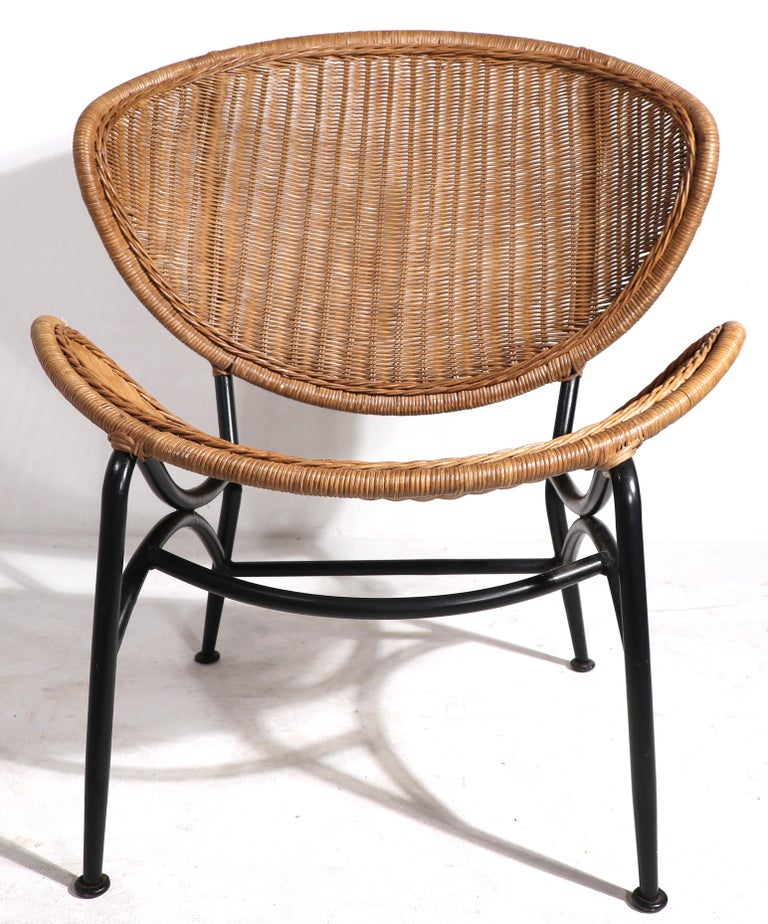 Mid Century Wicker Lounge Chair After Umanoff at 1stDibs | mid century ...