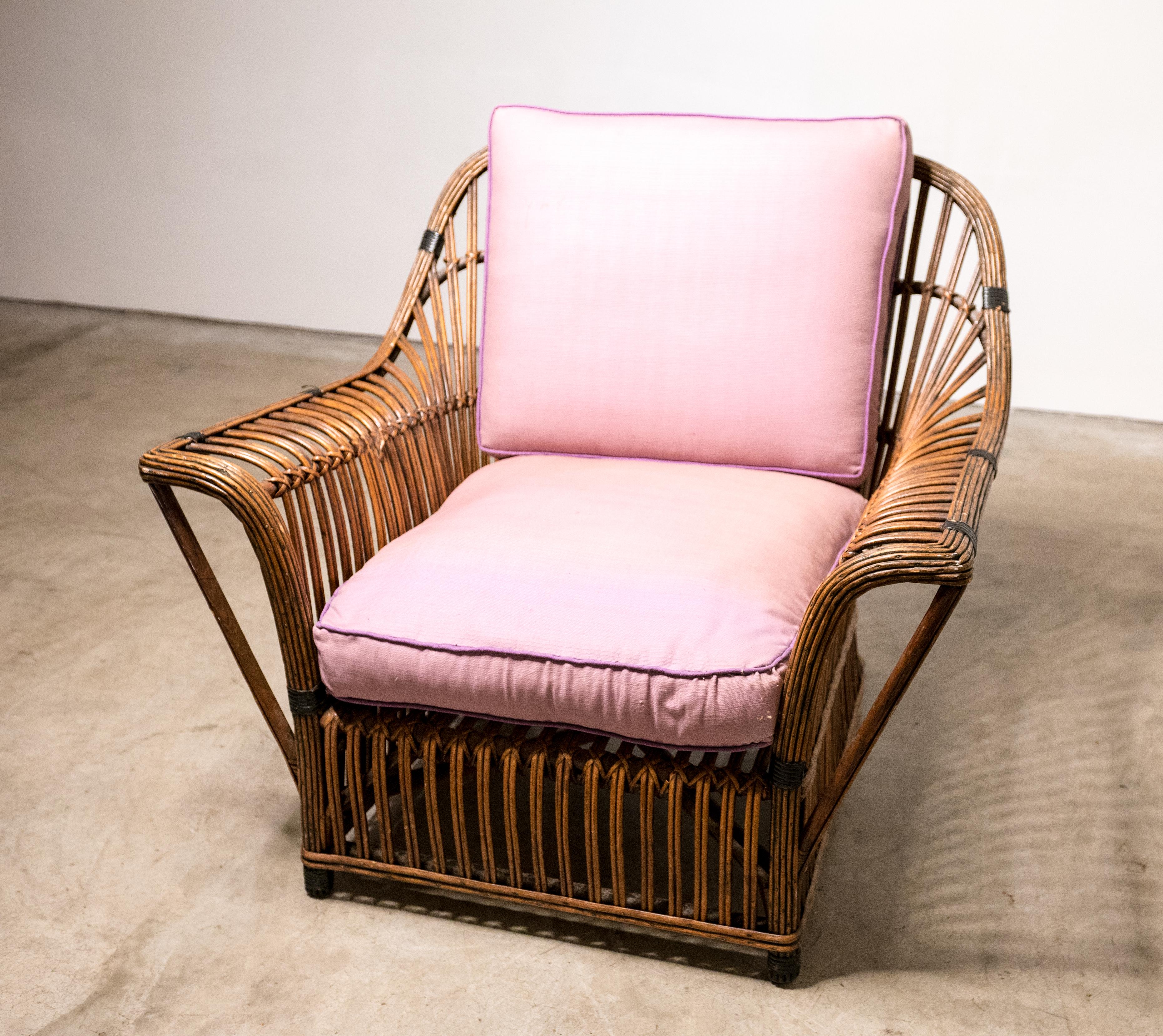 Mid-Century Modern Mid-Century Wicker Lounge Chair