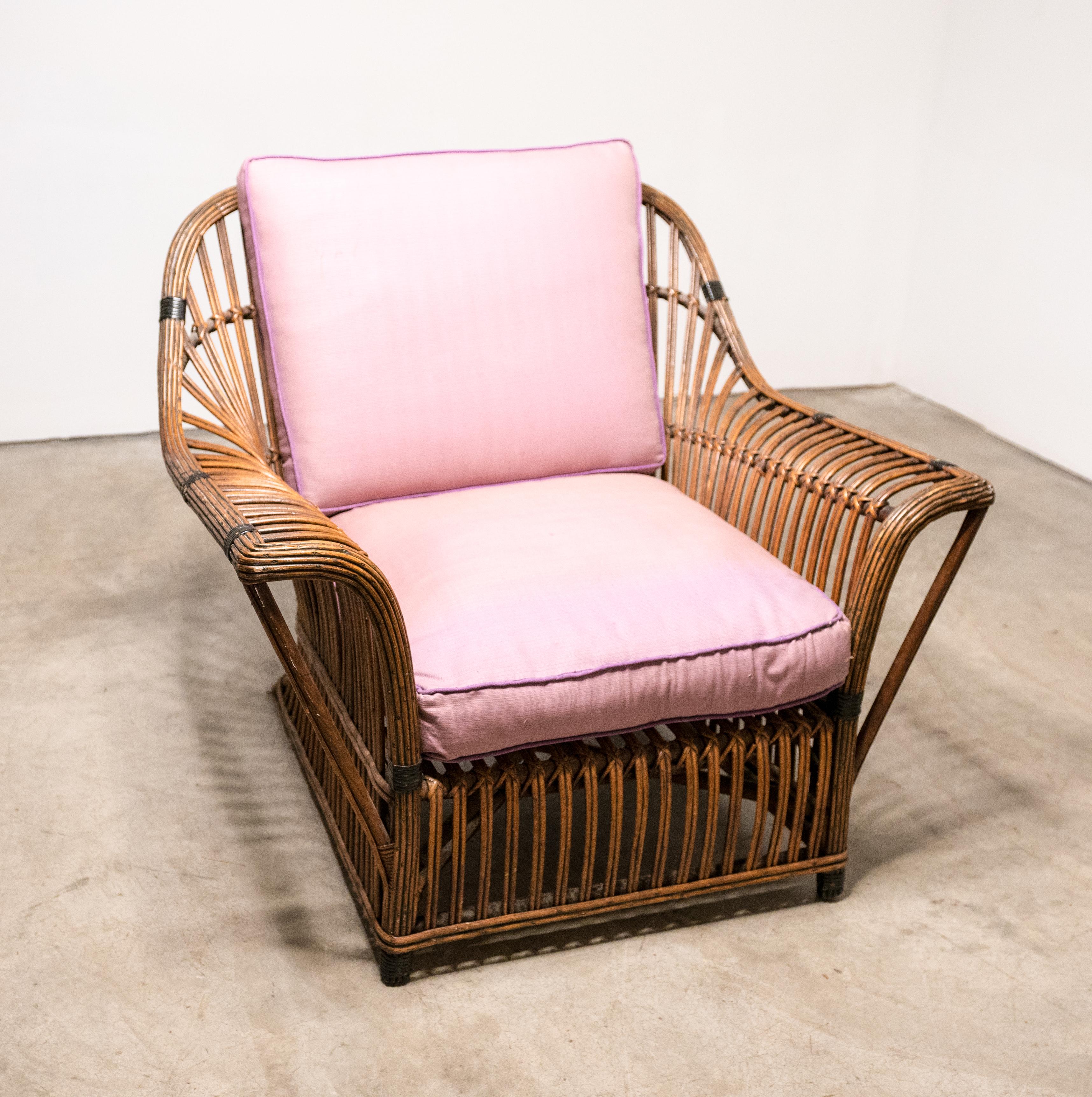 20th Century Mid-Century Wicker Lounge Chair