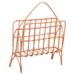 Mid century wicker magazine rack, Czechoslovakia, 1960´s