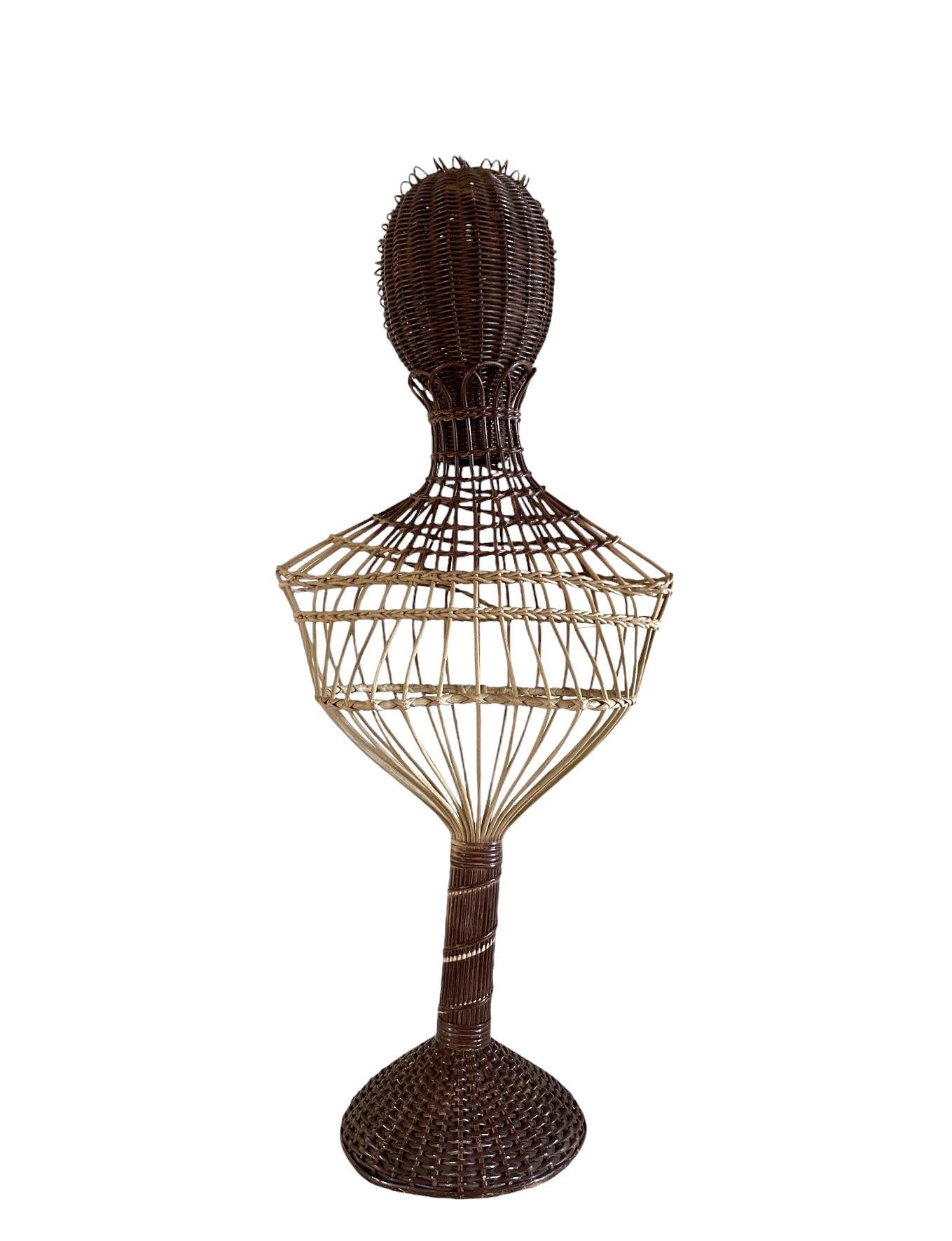 Maniquí de mimbre de mediados de siglo, Posa Italia años 50 Italian en venta