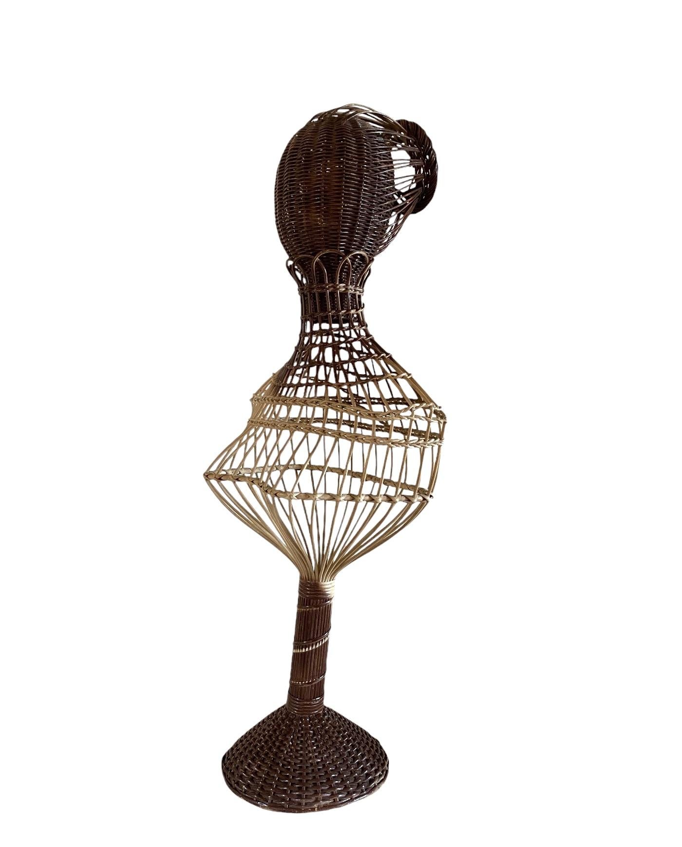 Maniquí de mimbre de mediados de siglo, Posa Italia años 50 en Excelente estado para la venta en Firenze, IT