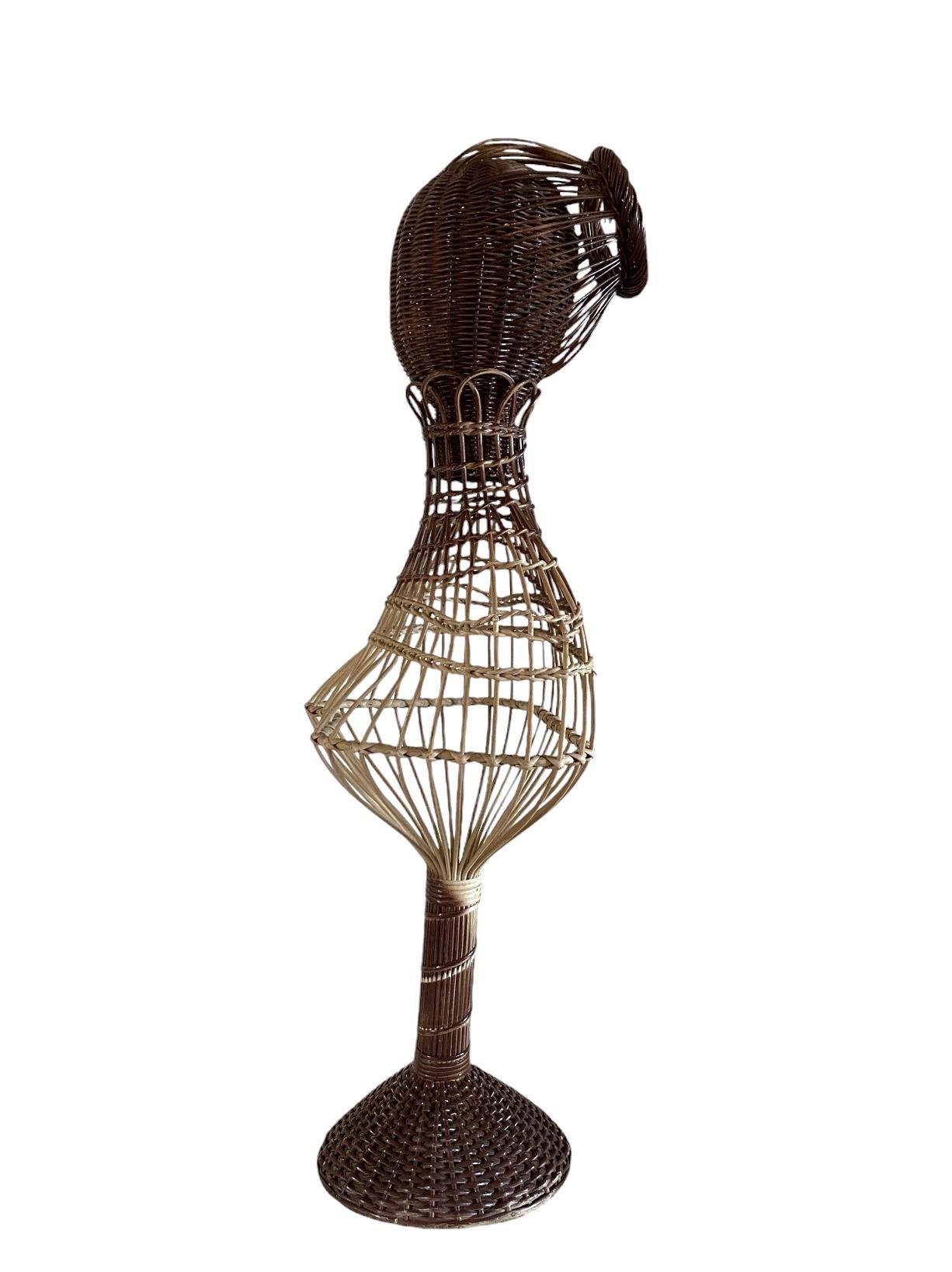 Maniquí de mimbre de mediados de siglo, Posa Italia años 50 Bambú en venta