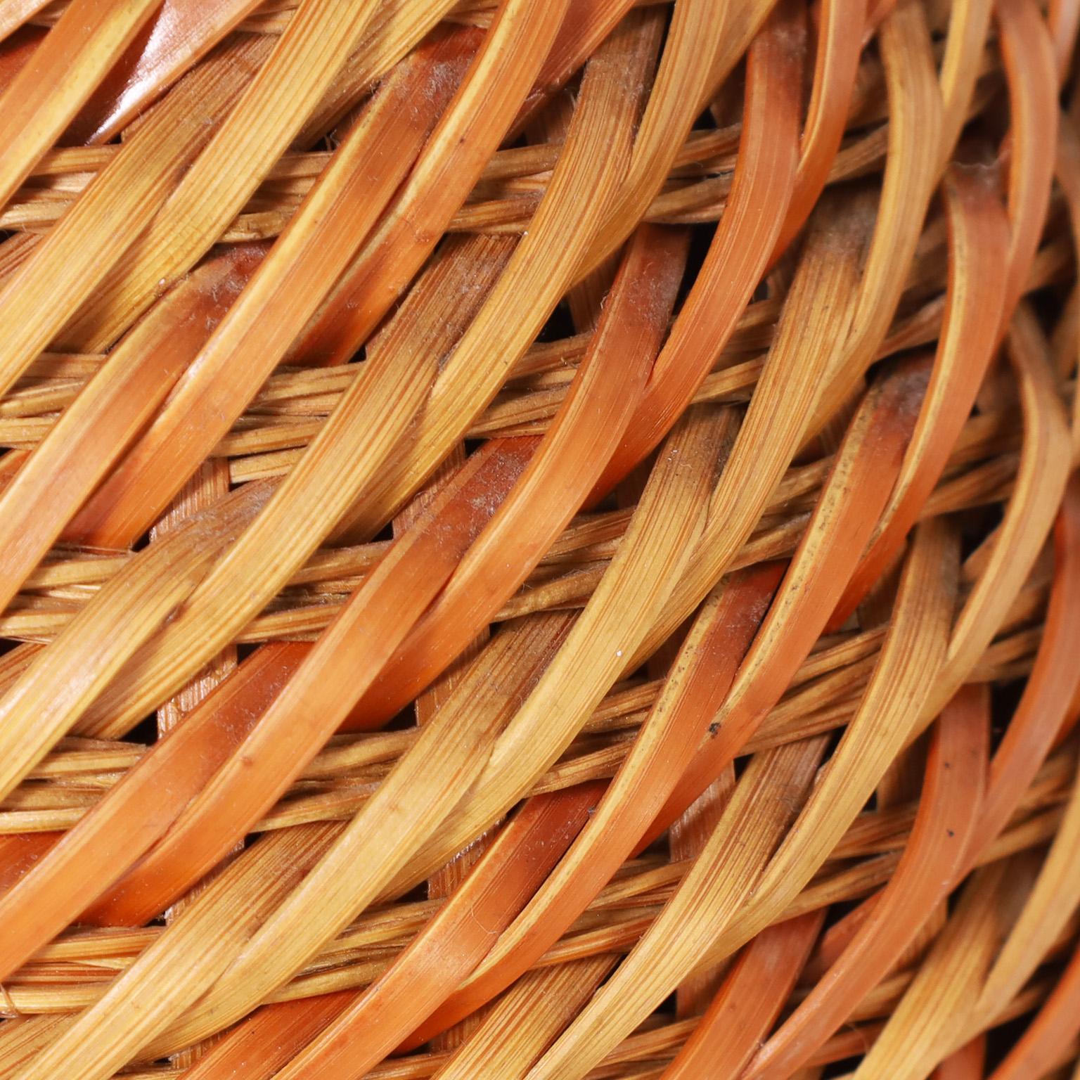 Italian Mid-Century Wicker Pear form Lidded Jar or Container