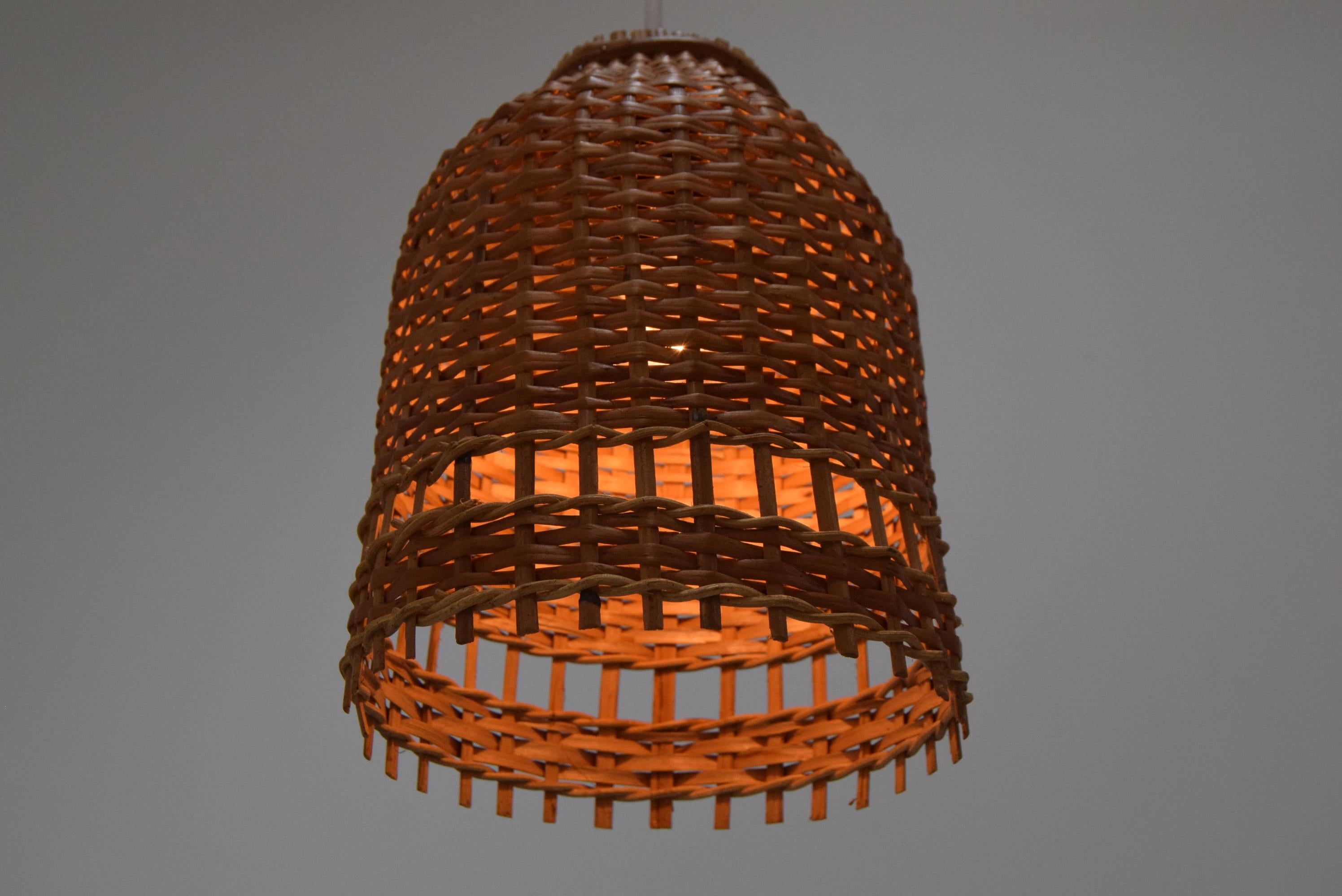 Mid-Century Wicker Pendant from Uluv, 1960´s For Sale 4