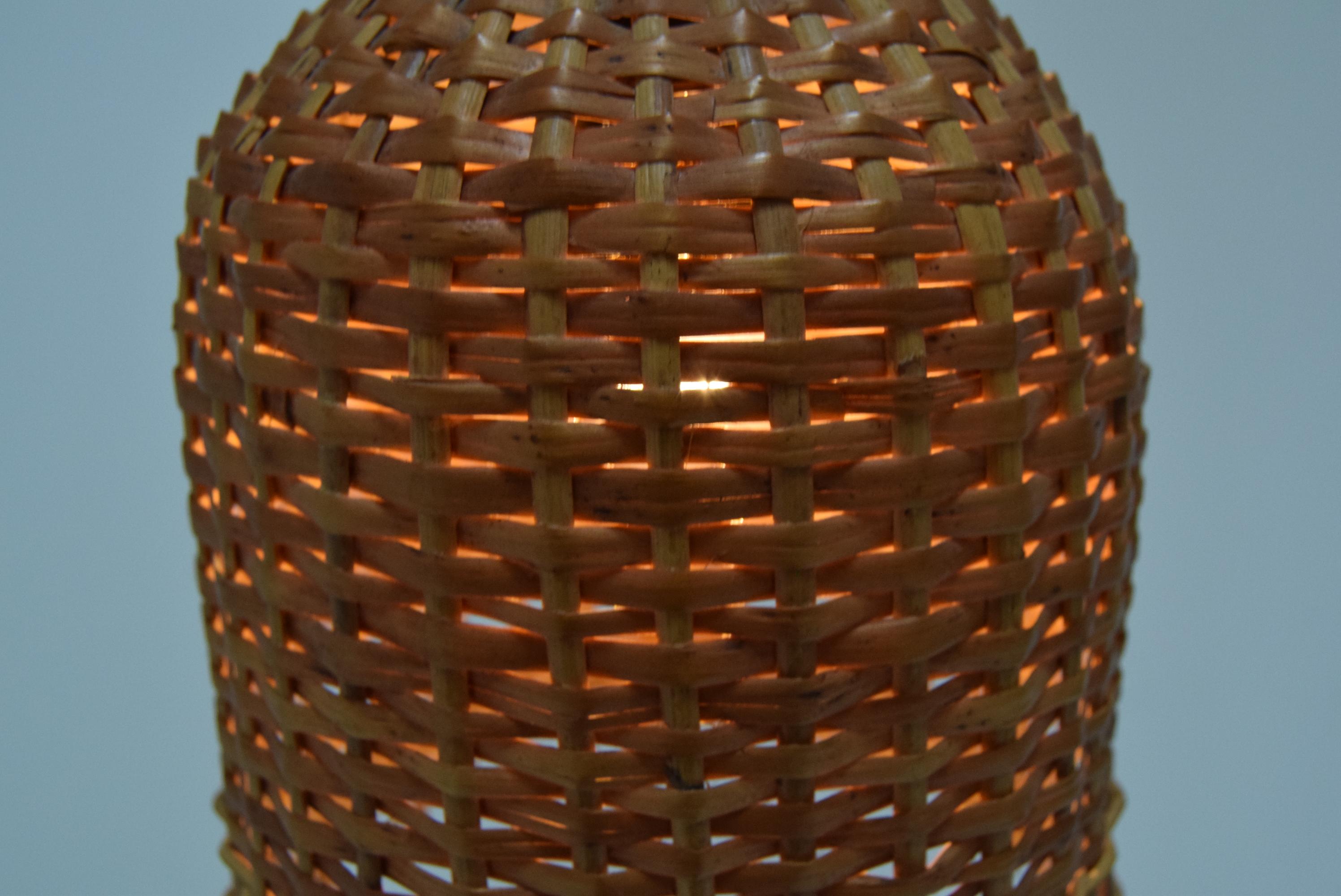 Mid-Century Wicker Pendant from Uluv, 1960´s For Sale 3
