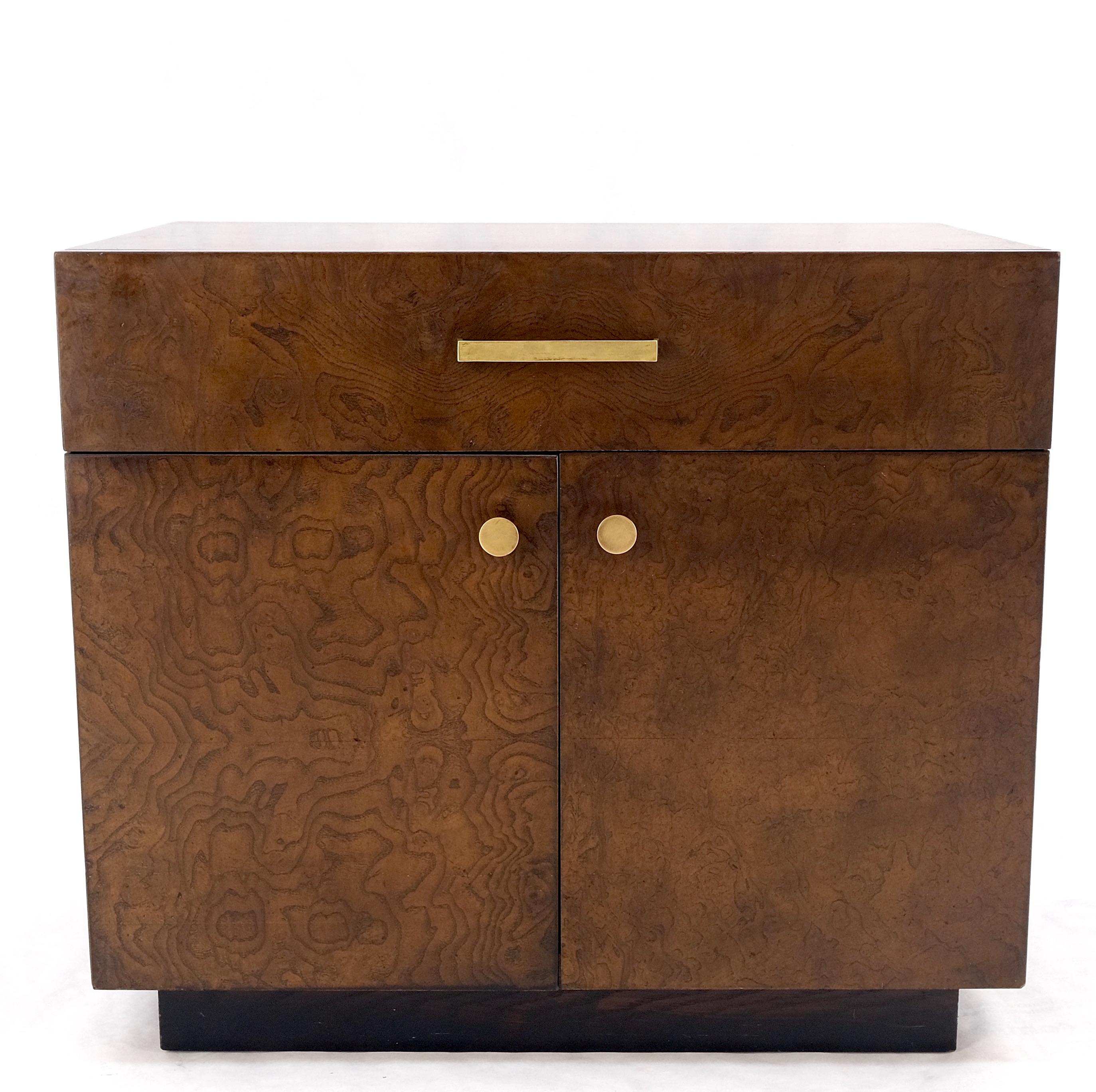 Mid Century Widdicomb Burl Wood Two Door One Drawer End Table Nightstand Mint! For Sale 5