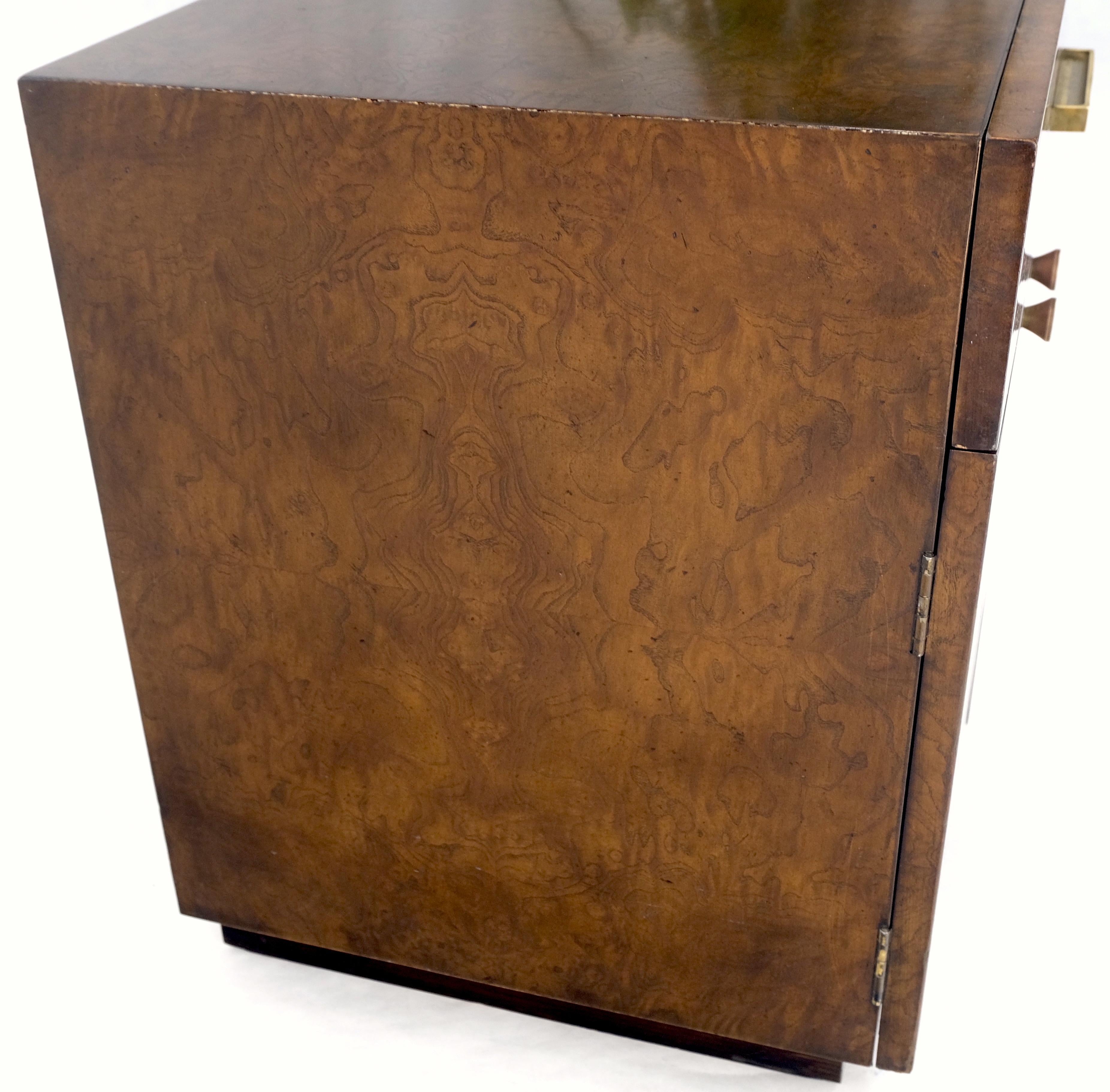 Mid Century Widdicomb Burl Wood Two Door One Drawer End Table Nightstand Mint! For Sale 9