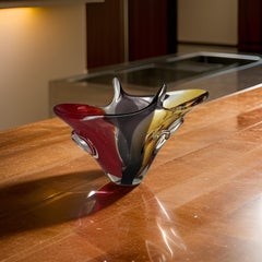 Mid Century  Wide-Mouth Murano Glass Vase