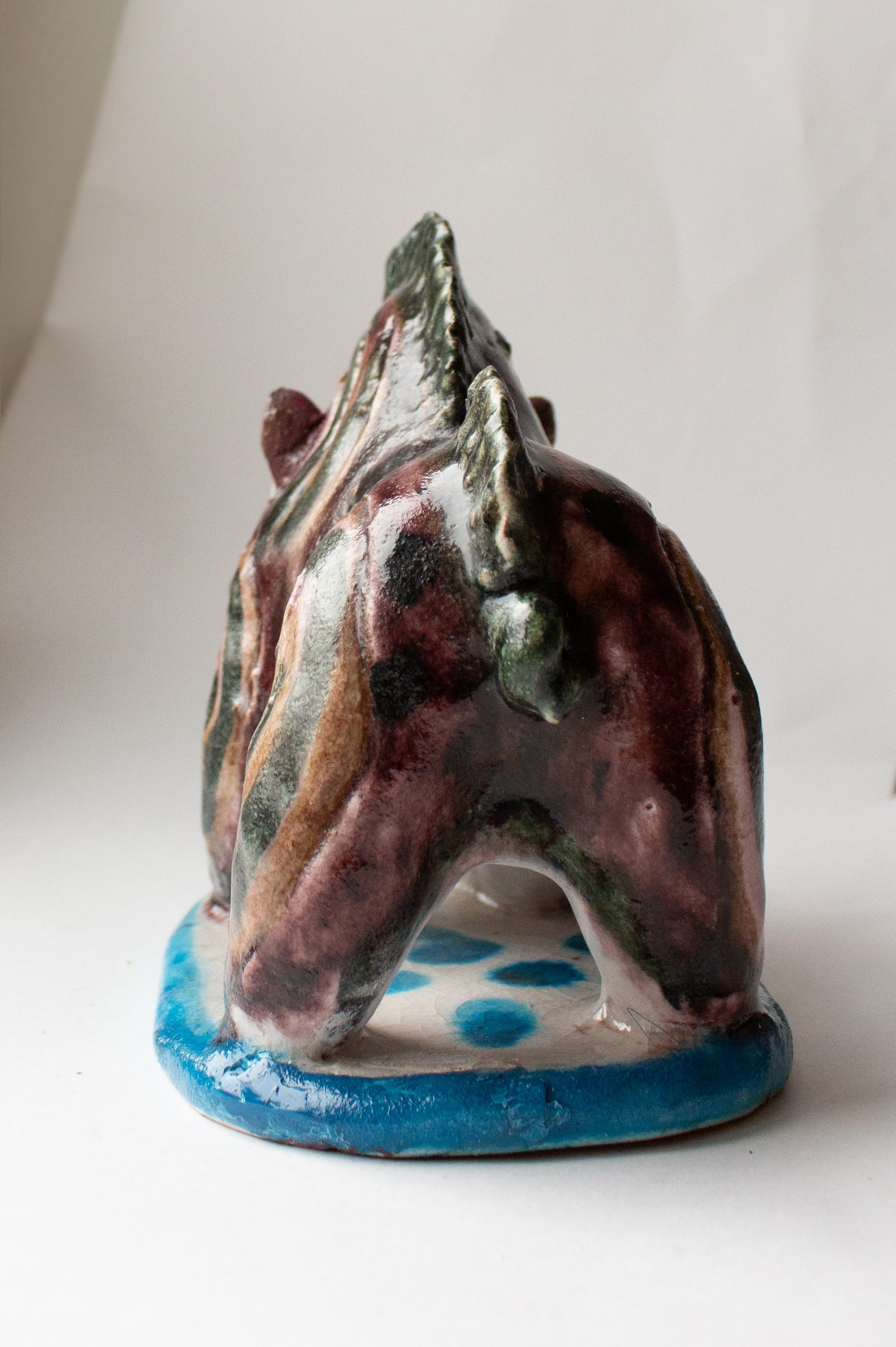 Mid-Century Wild Boar Sculpture by Guido Gambone For Sale 3