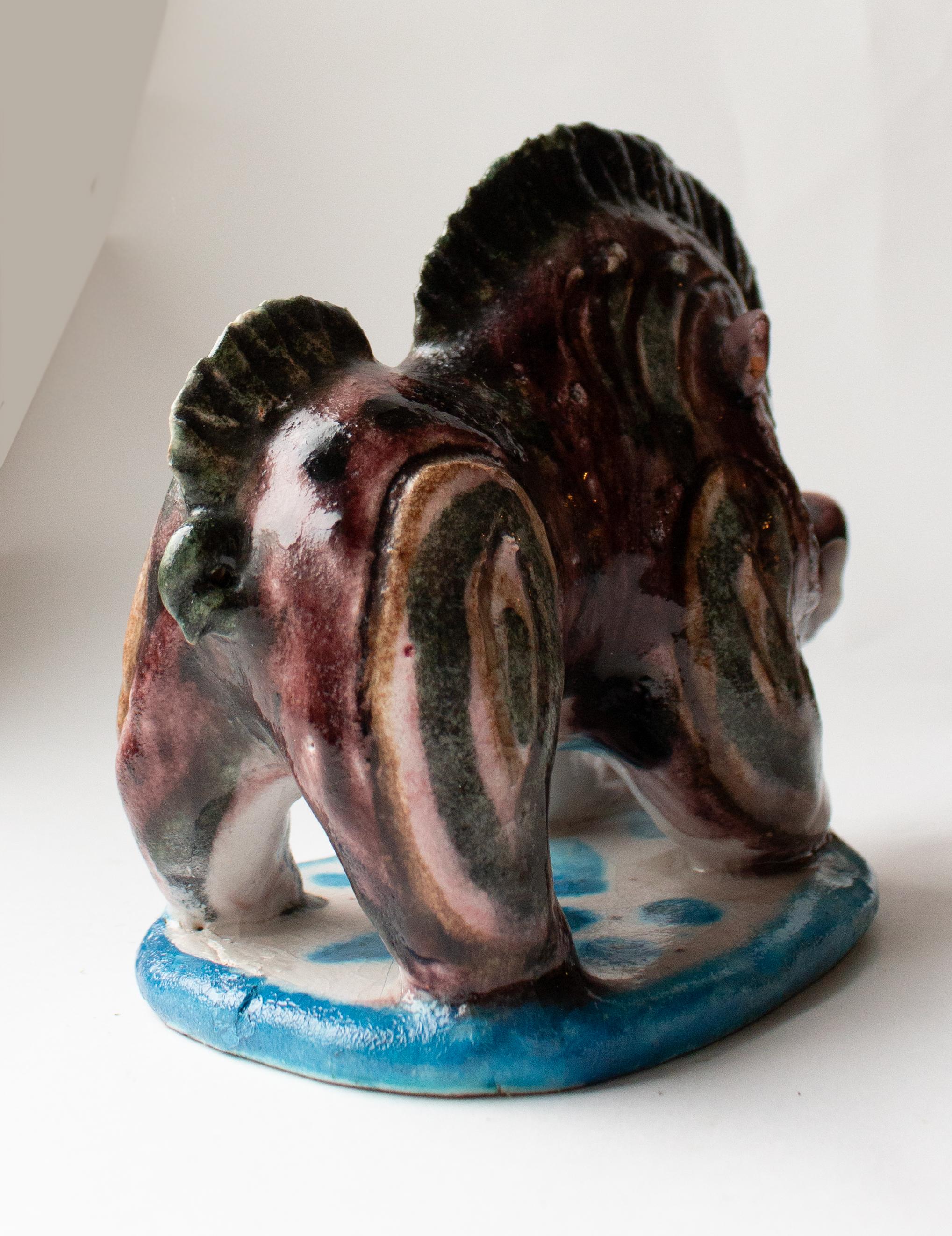 Mid-Century Wild Boar Sculpture by Guido Gambone In Good Condition For Sale In Stockholm, SE