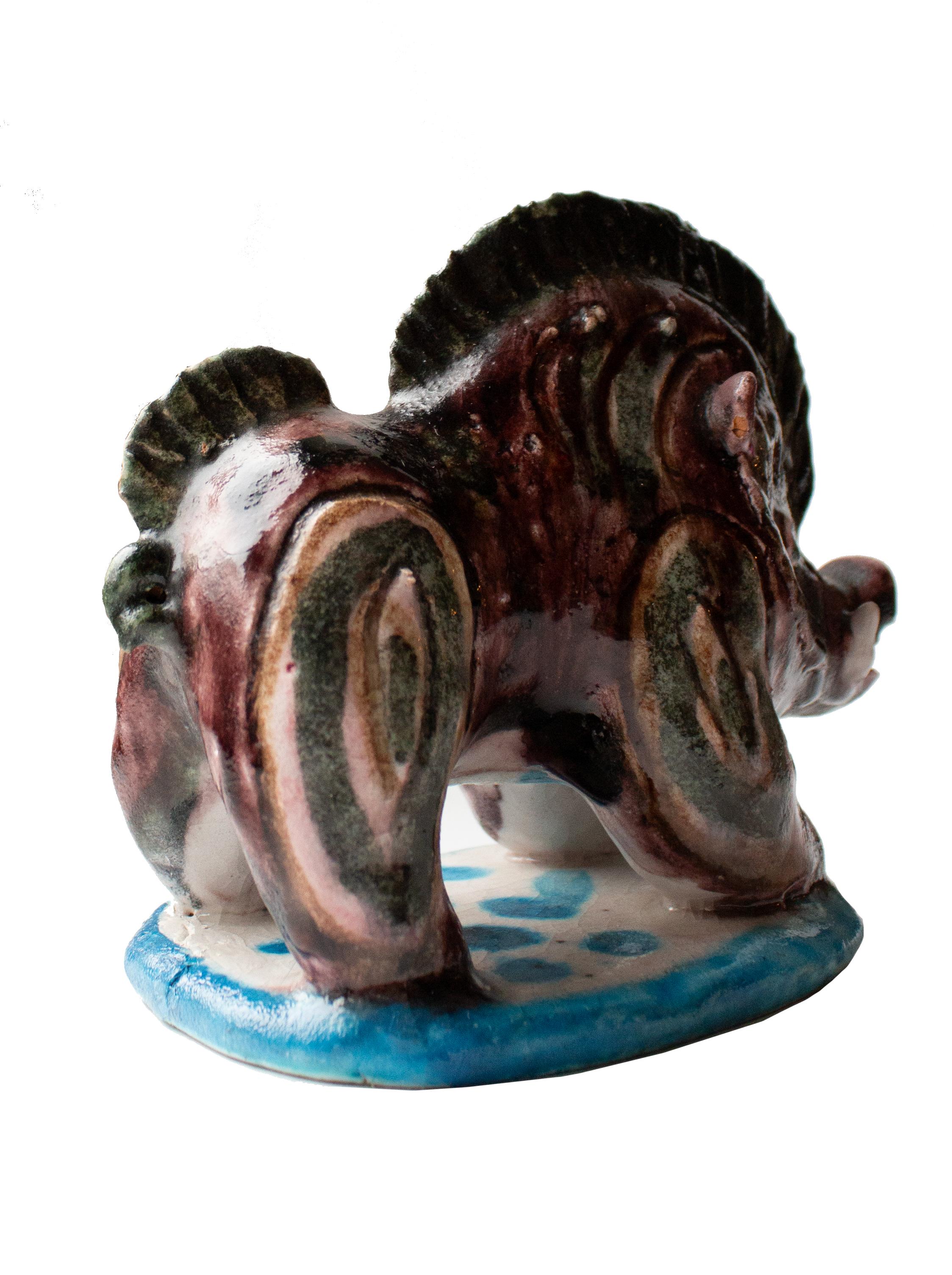 Mid-20th Century Mid-Century Wild Boar Sculpture by Guido Gambone For Sale