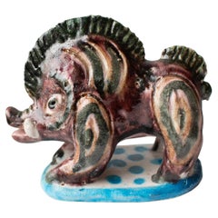 Mid-Century Wild Boar Sculpture by Guido Gambone