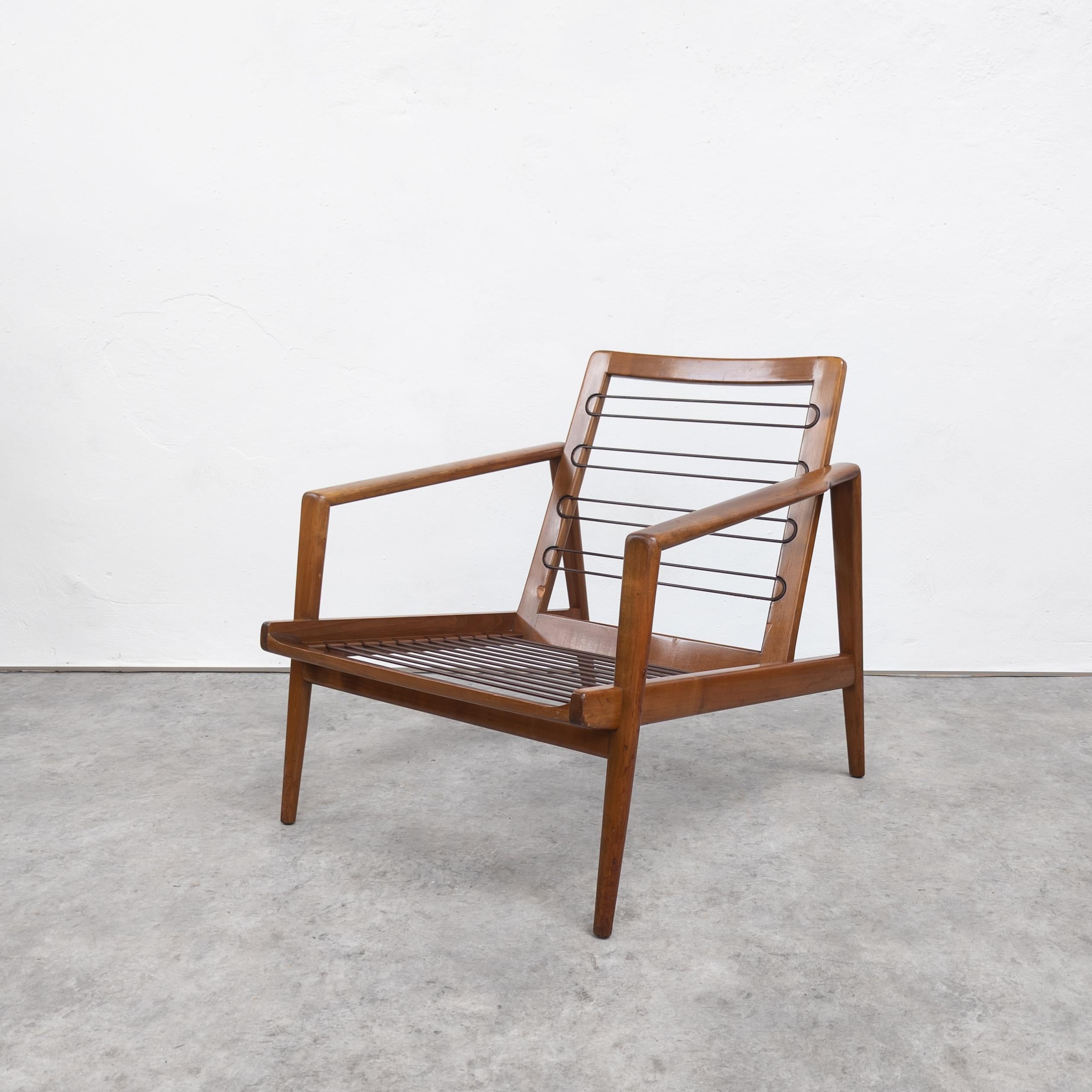 Fabric Mid Century Wilhelm Knoll armchair for Knoll Antimott