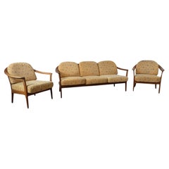 Mid Century Wilhelm Knoll sofa and a pair of easy chairs, Knolls Moderna Möbler