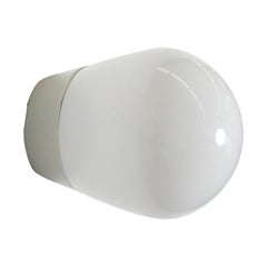 Mid-Century Wilhelm Wagenfeld Opaline Glass Wall Sconce on Glazed Ceramic Base
