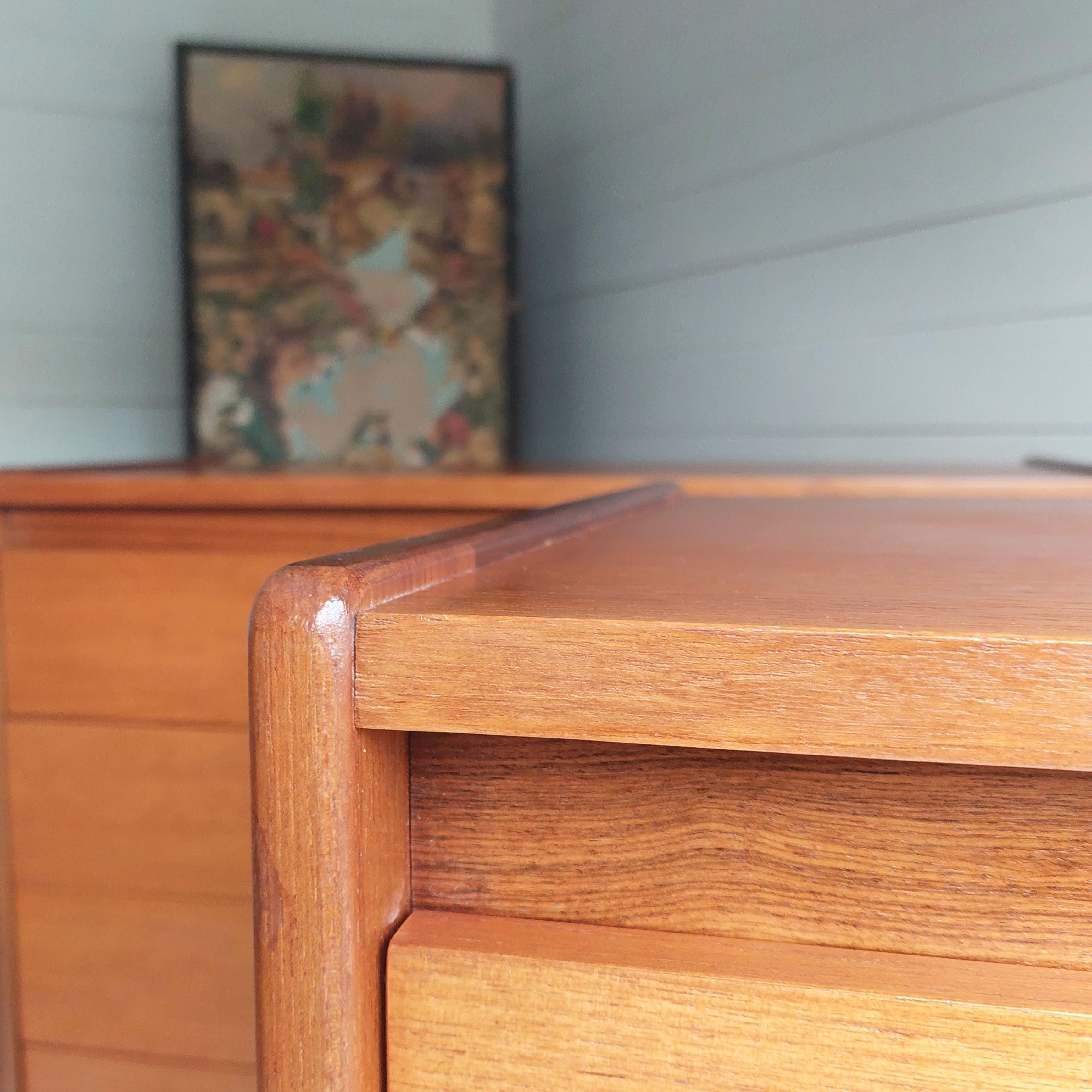 Mid century William Lawrence teak chest of drawers tallboy set of 2, 60s 12