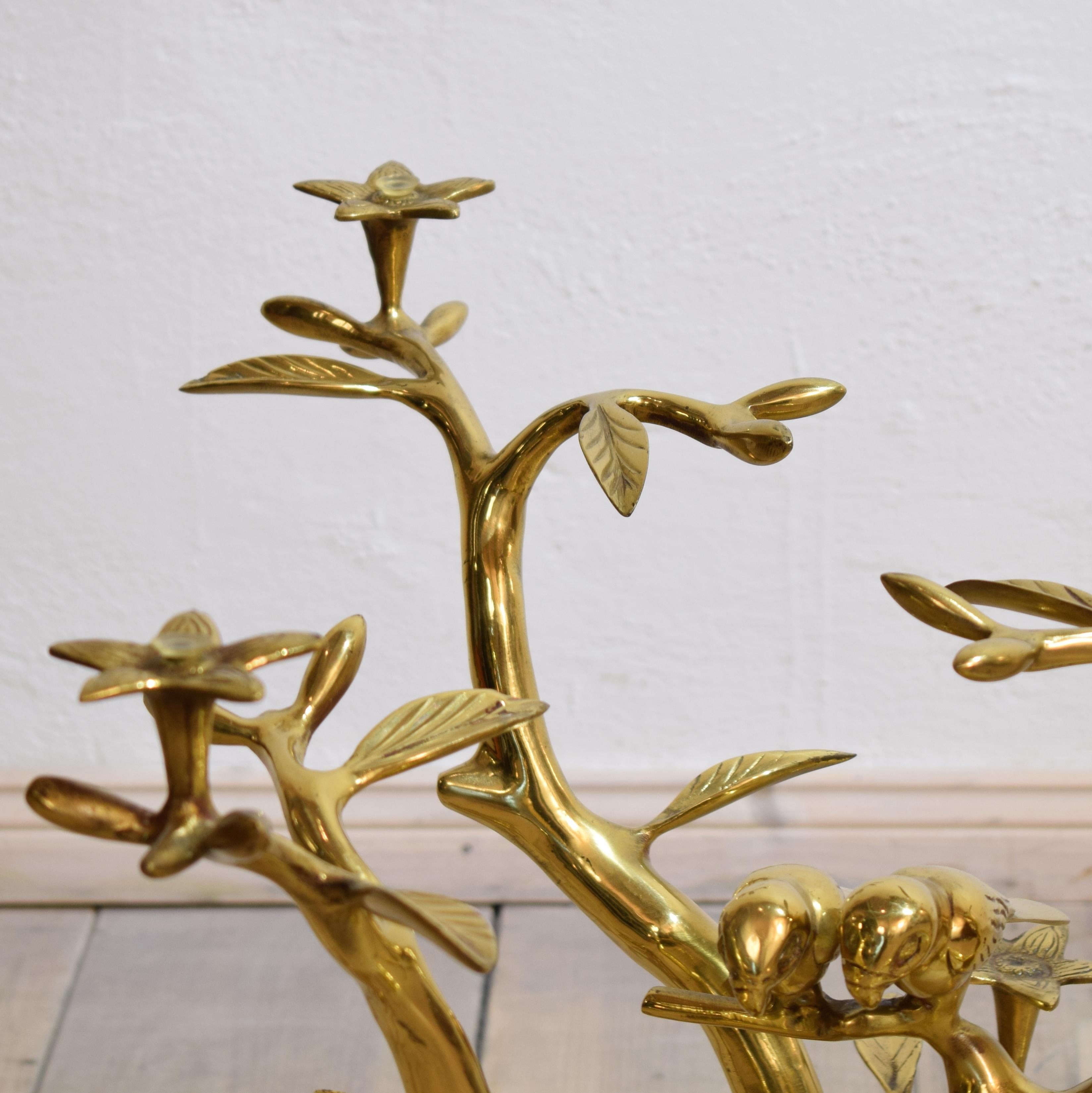 20th Century Mid-Century Willy Daro Organic Brass Coffee Table with Birds
