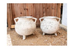 Willy Guhl Marmite Cauldron Planter, Mid-Century Concrete Design, pair